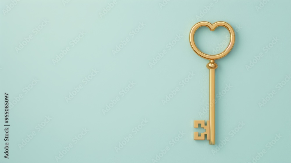 Aufkleber a creative composition of a golden key unlocking financial success, with copy space for adding busin