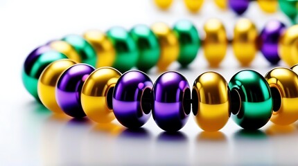 beads designed mardi gras isolated white background ideal template decorations cover designs celebrating happy mardi gras
