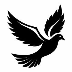 Dove silhouette vector art, Bird icon illustration