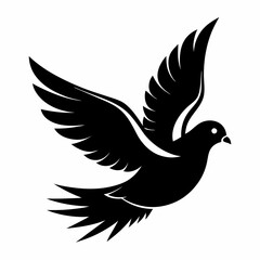 Dove silhouette vector art, Bird icon illustration