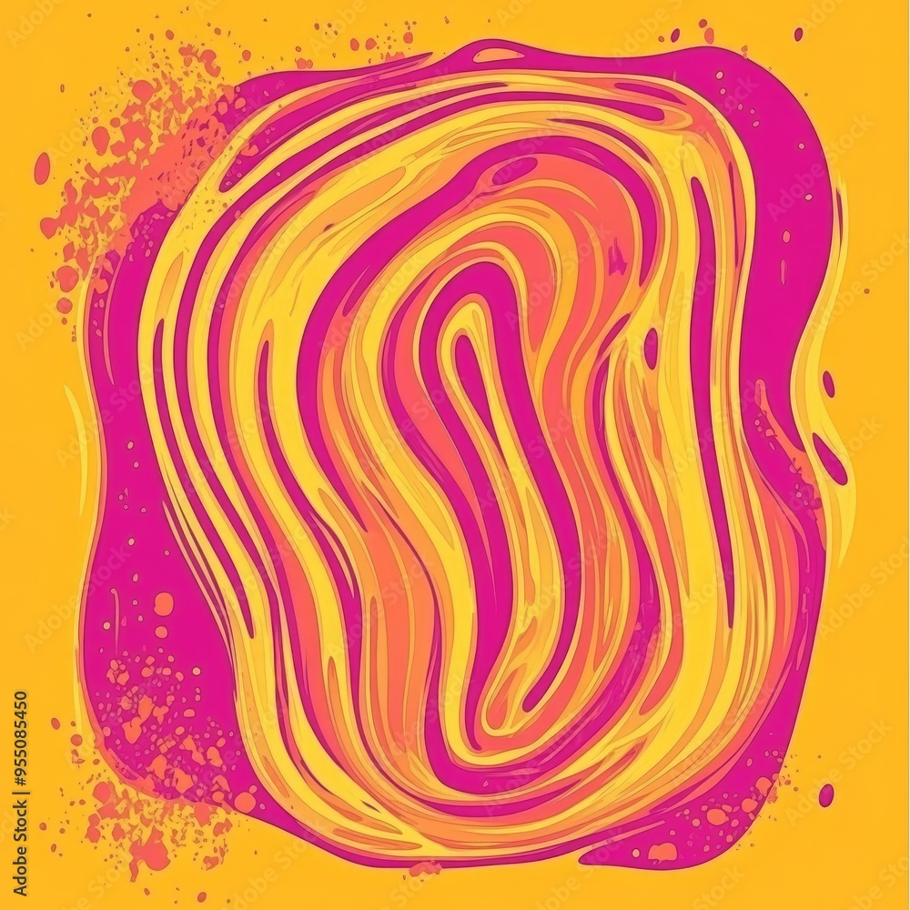 Poster vibrant waves of color swirl in a mesmerizing hypnotic pattern, creating an energetic atmosphere tha