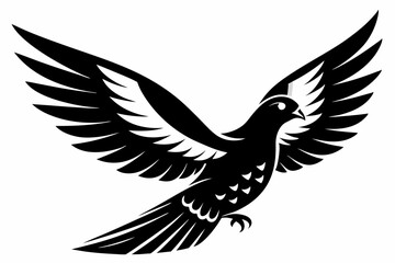 Dove silhouette vector art, Bird icon illustration