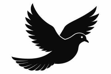 Dove silhouette vector art, Bird icon illustration