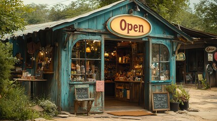 Obraz premium Cozy Local Craft Shop: Handmade Goods and Artistic Treasures