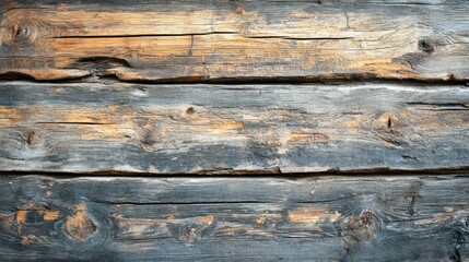 Fototapeta premium Close-up of rustic wooden planks with natural grain and weathered texture, ideal for backgrounds or overlays
