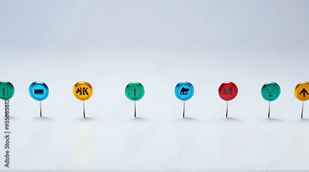 Poster large set map pins isolated white background representing concepts navigation transportation deliver