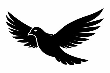 Dove silhouette vector art, Bird icon illustration