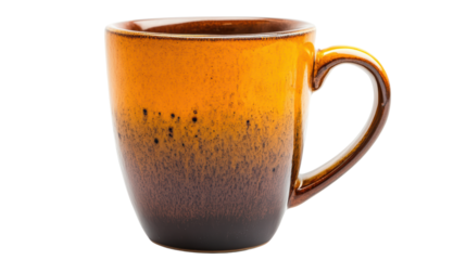 A beautiful ceramic mug with gradient of orange to brown, perfect for enjoying your favorite beverages. 