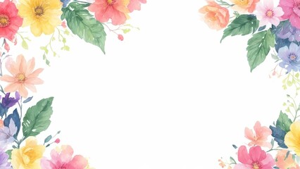 flores estilo acuarela. fondo blanco