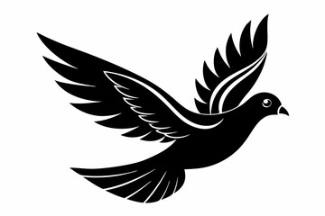 Dove silhouette vector art, Bird icon illustration