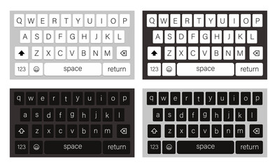 Smartphone keyboard app template collection on a white background