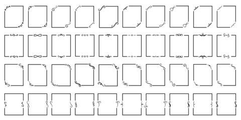 Ornament picture frame collection. Vintage ornament shape frame. Art deco vintage frames
