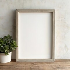Rustic frame mockup of natural wooden frames in minimalist settings. Earthy textures, simple decor, and neutral tones, for art, photography, prints. cozy, natural vibe