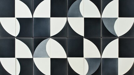 Contemporary tile pattern with clean, symmetrical shapes and a monochromatic color scheme, ideal for modern designs