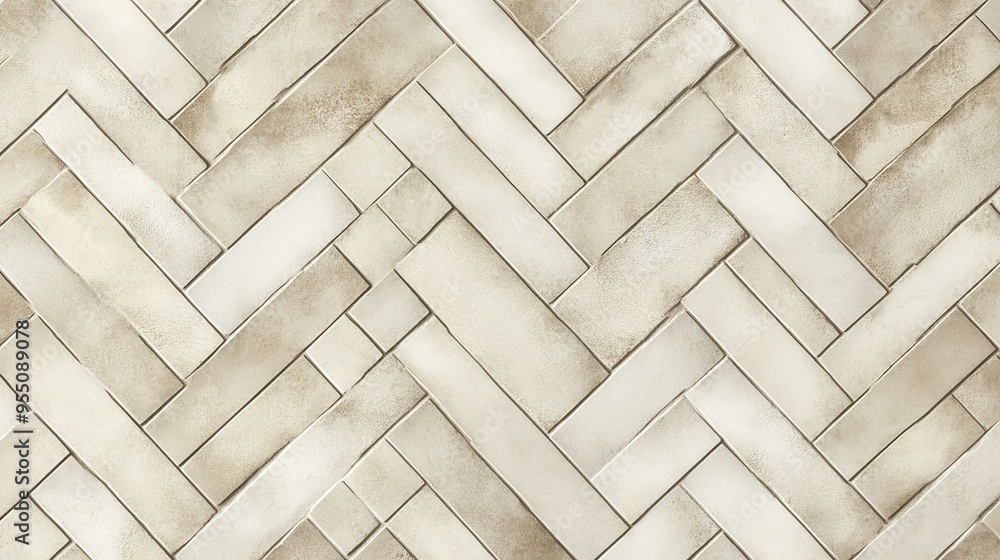 Aufkleber elegant herringbone tile pattern in neutral shades, creating a timeless and refined background