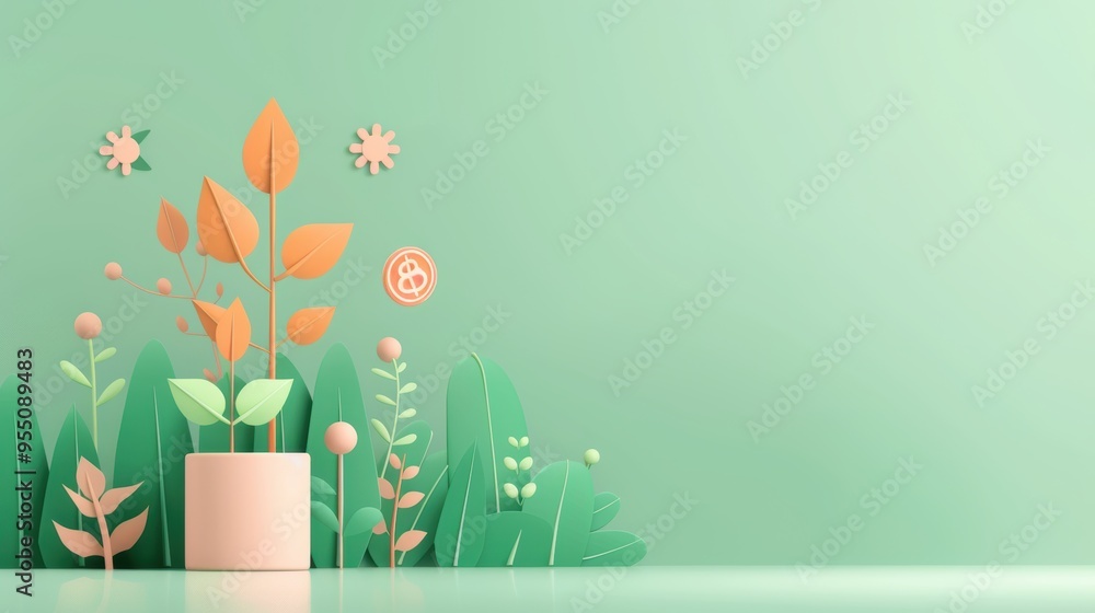 Aufkleber an innovative image illustrating savings goals and financial concepts using modern graphics and icon