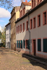 Blick in die Altstadt von Freiberg in Sachsen