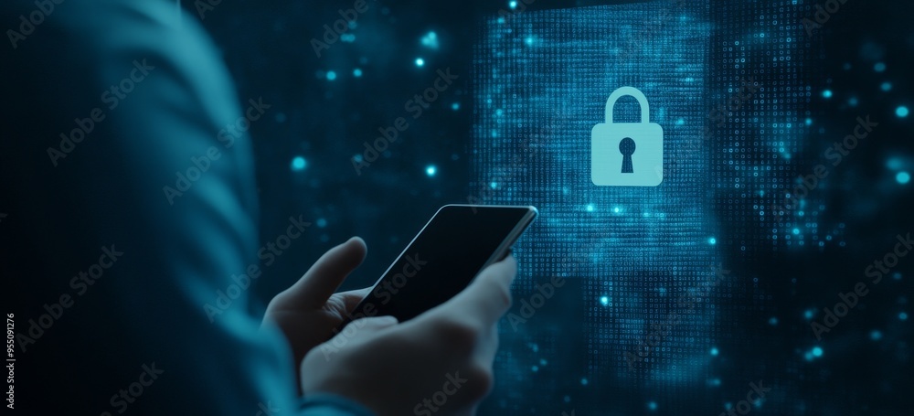 Poster personal data protection concept in internet networks.