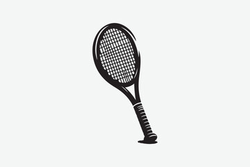 Tennis  bat vector art and illustration