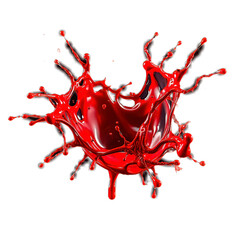 Dynamic Red Liquid Splash with Vibrant Fluid Motion Effect