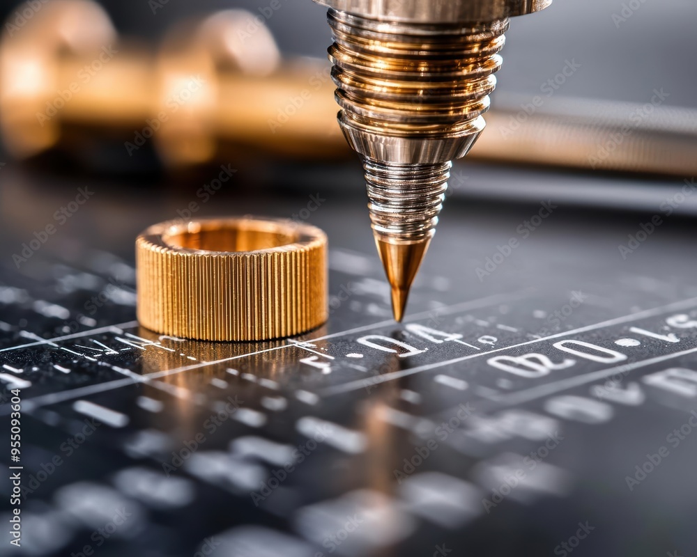 Poster close-up of a precision tool on a measuring scale, highlighting craftsmanship and attention to detai