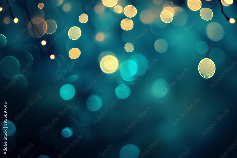 Poster bokeh effect with colorful lights creating a dreamy atmosphere in a nighttime setting