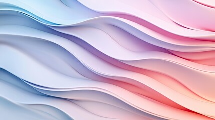 Obraz premium Soft, wavy lines in pastel colors with subtle shadows, perfect for a calm and serene background