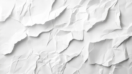 Fototapeta premium A white background with paper torn in different directions. The paper is torn in such a way that it creates a sense of chaos and disorder. The image evokes a feeling of unease and discomfort