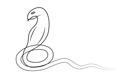 continuous drawing of a snake in one line. vector illustration of an animal.