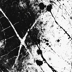 Black and white texture in art style. Fantastic monochrome background. Pattern from the chaos of dots, spots, lines, cracks. Grunge dark surreal
