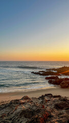 Obraz premium Beautifu sunset at Porto Beach, Portugal