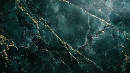Naklejka premium Rich dark green marble texture with elegant top view flat lay on a dark background. Exquisite and luxurious stone surface for design and decor inspiration.