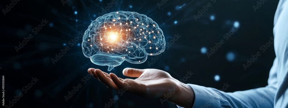 Poster virtual digital brain using machine learning in stock trading, data science, software development ov