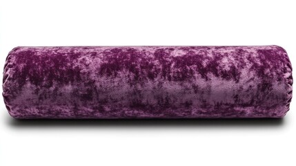 A rich purple bolster pillow adds elegance and comfort to any modern decor setting