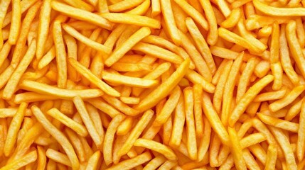 Fototapeta premium Close up shot of a pile of golden french fries.