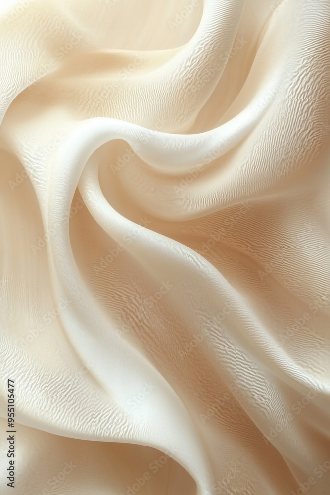 Poster beige cream waves, elegant background of flowing waves in soft beige and cream colors, creating a tr