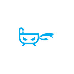 ninja bathtub simple sleek creative geometric modern logo design