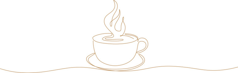 Cup of coffee line art style vector