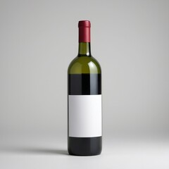 Fototapeta premium bottle of wine against a plain gray background.