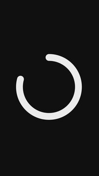 4k White round circle simple design loading animated on white background. Vertical video 4k.