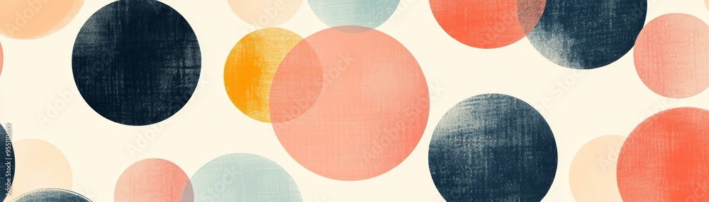 Poster a vibrant composition of abstract circles in various colors and sizes, perfect for backgrounds and c