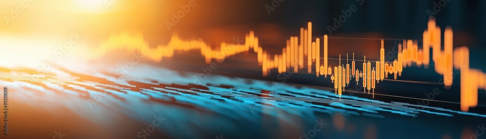 Poster dynamic financial graph and stock market chart on abstract background, representing data analysis, i