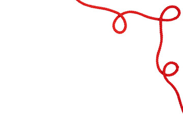 Border red rope isolated transparent