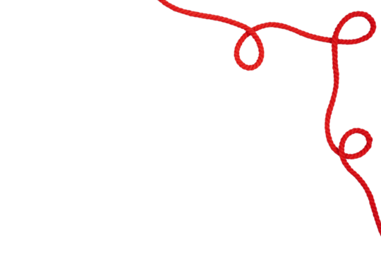 Border red rope isolated transparent