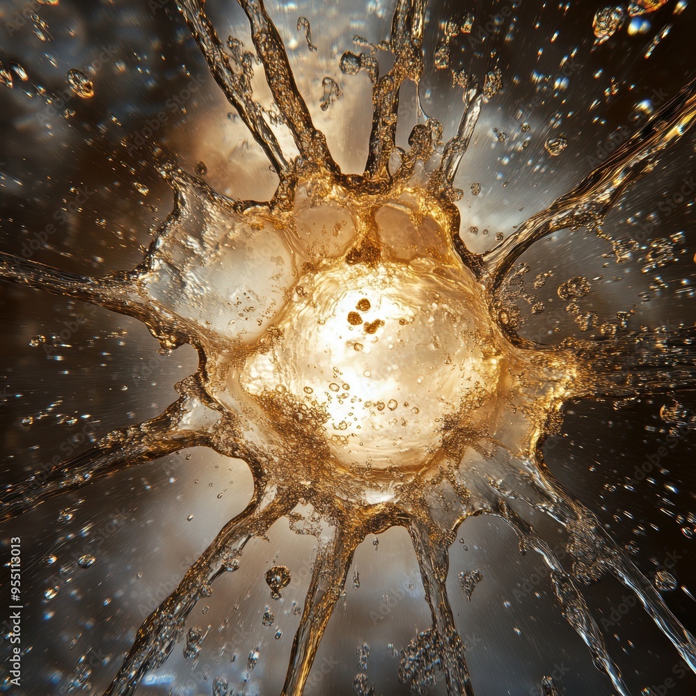 Poster stunning close-up of a water splash capturing dynamic movement and intricate details. perfect for na