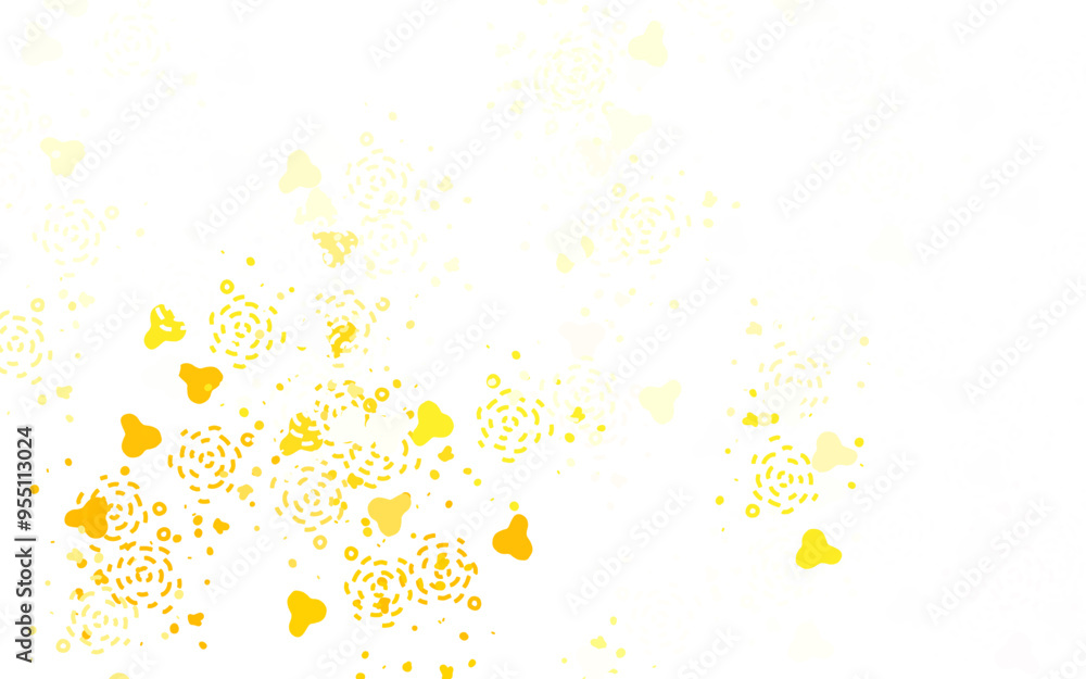 Poster light green, yellow vector texture with abstract forms.