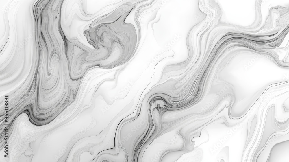 Poster Elegant monochrome marble texture with subtle swirls and fluid patterns, perfect for sophisticated backgrounds and design projects.