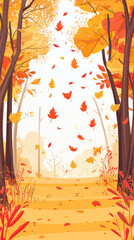Golden Leaves Dance: An Autumn Forest Path Beckons Through a Canopy of Vibrant Colors.