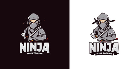 Ninja mascot logo. Creative Ninja emblem design concept