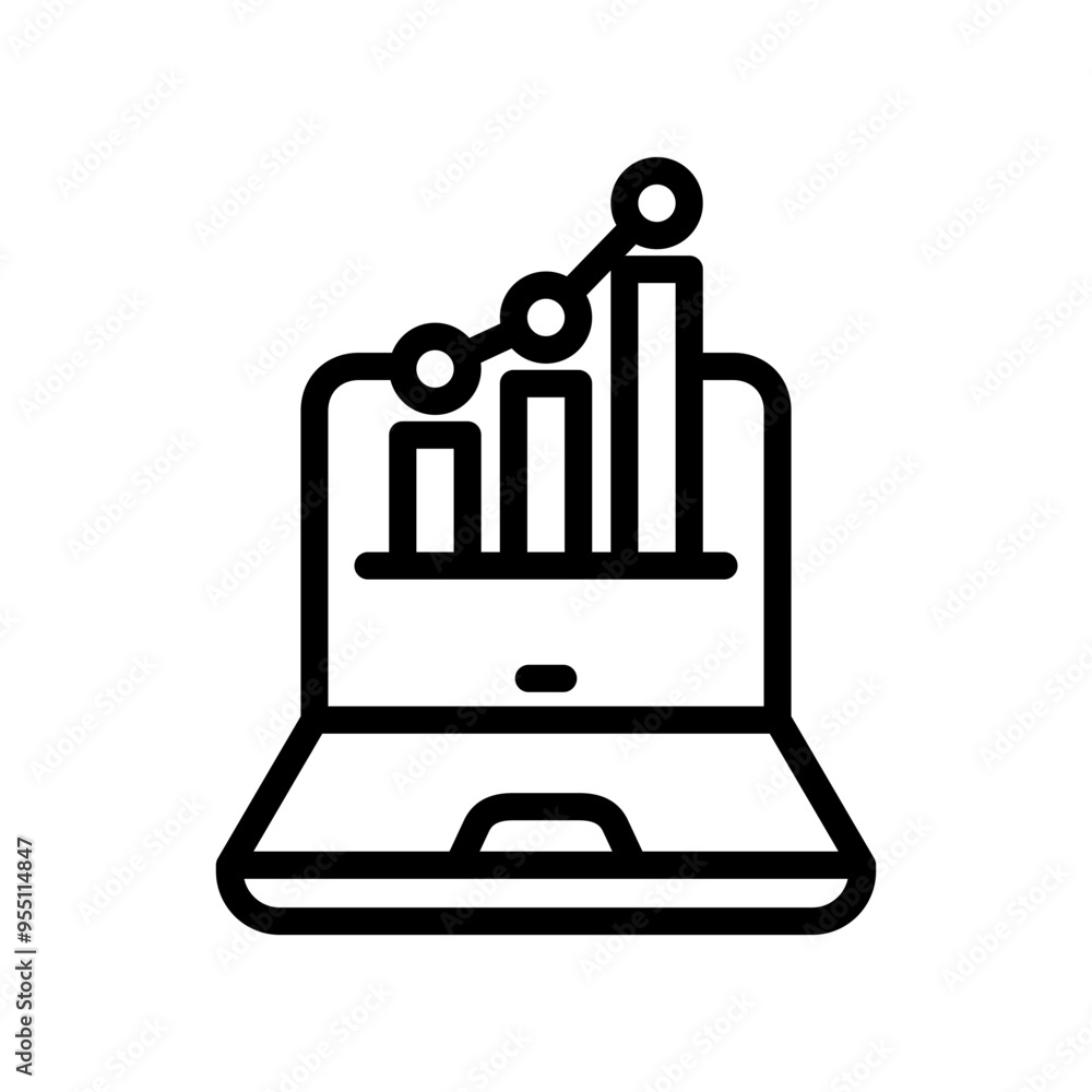 Poster graph icon line vector design